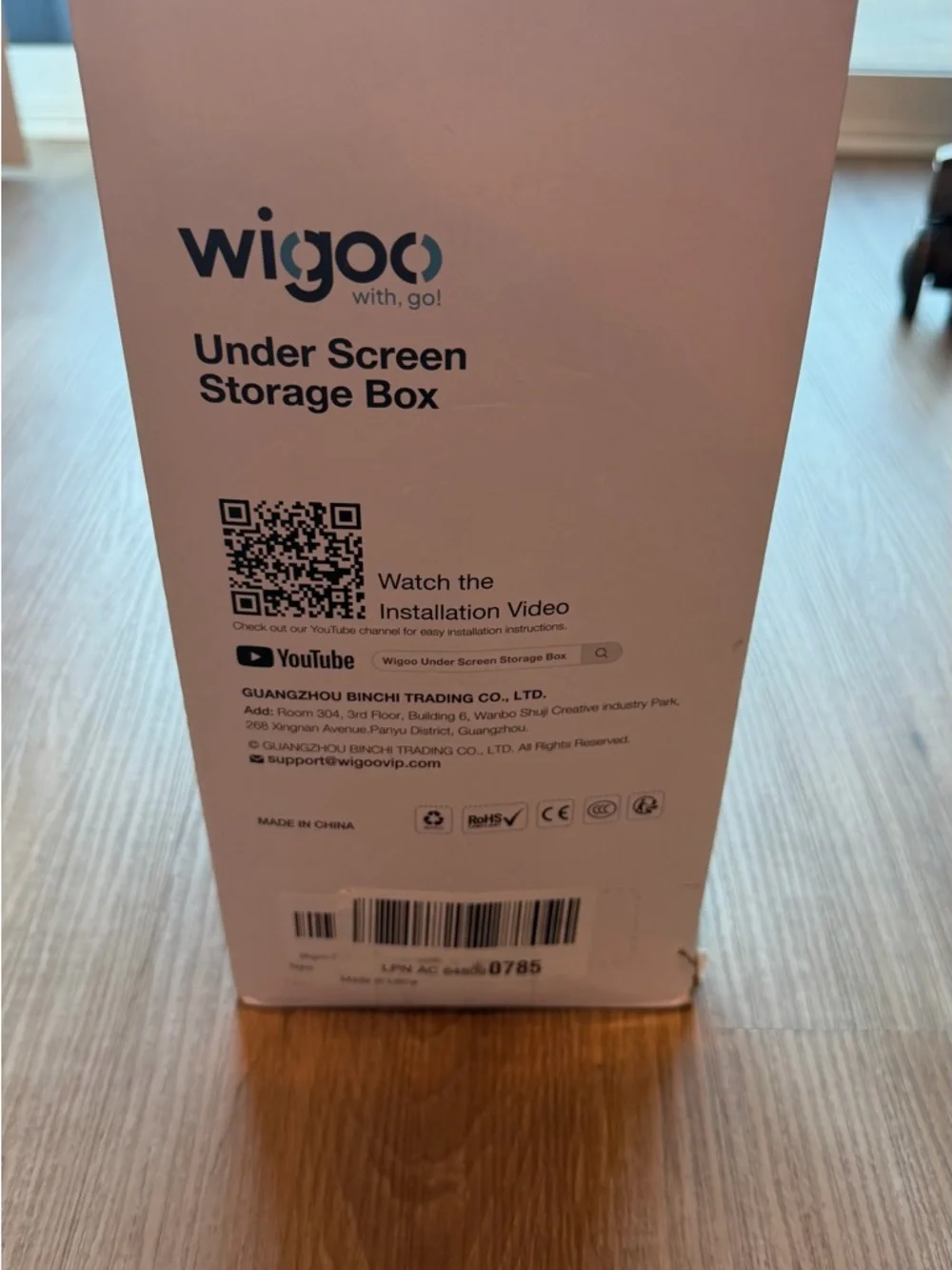 Wigoo‎ Under Screen Storage Box - White with Teal Accents